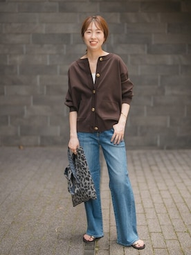 「アイテム（サンダル）」を使った、さく*さん（レディース・161cm）の秋コーディネート