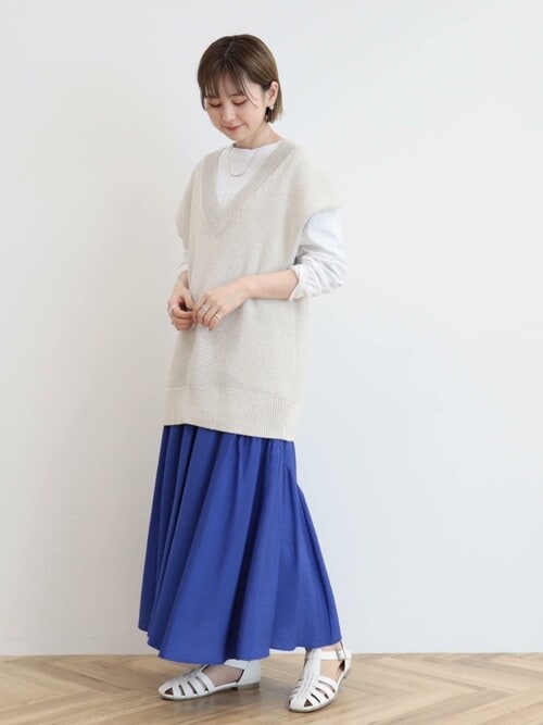 ♦︎極美品♦︎ MACHAITT アイボリー Vネック ニットベスト セール】Vネック編地MIXニットベスト（ベスト）｜AMERICAN HOLIC