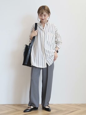「AMERICAN HOLIC（アメリカンホリック）のウエストイージーストレートパンツ（その他パンツ）」を使った、kana¨̮*さん（レディース・161cm）の夏コーディネート