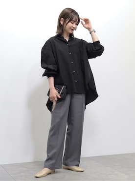 「AMERICAN HOLIC（アメリカンホリック）のウエストイージーストレートパンツ（その他パンツ）」を使った、kana¨̮*さん（レディース・161cm）の秋コーディネート