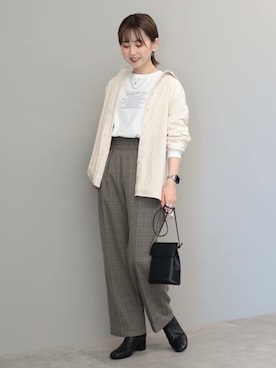 「AMERICAN HOLIC（アメリカンホリック）のウエストイージーストレートパンツ（その他パンツ）」を使った、kana¨̮*さん（レディース・161cm）の秋コーディネート