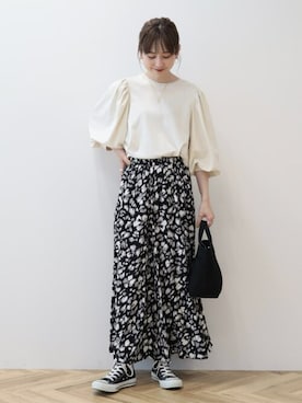 「AMERICAN HOLIC（アメリカンホリック）のアイテム（スカート）」を使った、kana¨̮*さん（レディース・161cm）の春コーディネート