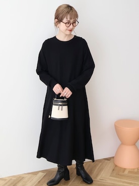 「AMERICAN HOLIC（アメリカンホリック）のアイテム（ワンピース）」を使った、kana¨̮*さん（レディース・160cm）の冬コーディネート