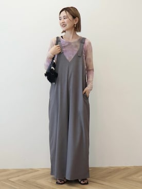 「アイテム（つなぎ/オールインワン）」を使った、kana¨̮*さん（レディース・160cm）の秋コーディネート