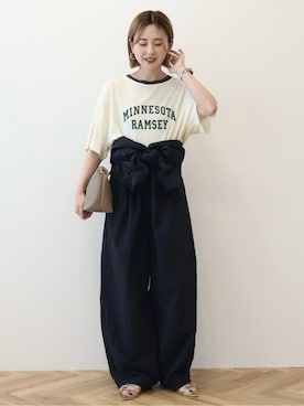 「アイテム（つなぎ/オールインワン）」を使った、kana¨̮*さん（レディース・160cm）の秋コーディネート