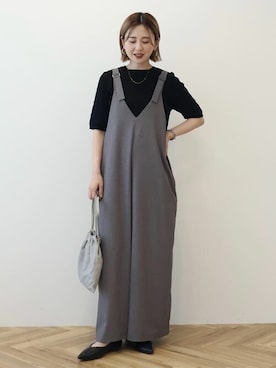 「アイテム（つなぎ/オールインワン）」を使った、kana¨̮*さん（レディース・160cm）の秋コーディネート