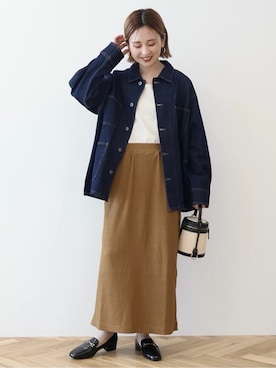 「アイテム（デニムジャケット）」を使った、kana¨̮*さん（レディース・160cm）の秋コーディネート