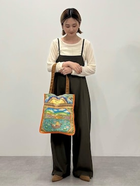 「アイテム（オールインワン・サロペット）」を使った、kana¨̮*さん（レディース・160cm）の秋コーディネート