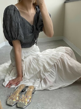 「mangata（モンガータ）のアイテム」を使った、靴屋の人さん（レディース・165cm）の夏コーディネート