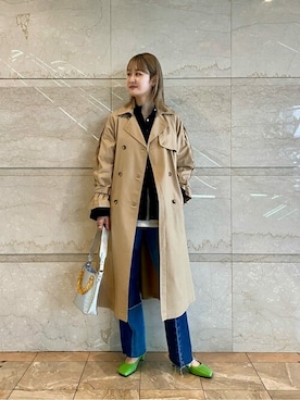 「アイテム（トレンチコート）」を使った、ROSE BUD STAFFさん（レディース・167cm）の春コーディネート