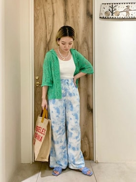 「アイテム（トートバッグ、レッド系）」を使った、ROSE BUD STAFFさん（レディース・163cm）の夏コーディネート