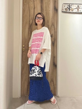 「アイテム（バッグ、ホワイト系）」を使った、ROSE BUD STAFFさん（レディース・170cm）の夏コーディネート