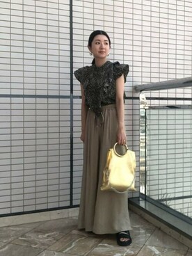 「アイテム（ショルダーバッグ、ゴールド系）」を使った、ROSE BUD STAFFさん（レディース・154cm）の夏コーディネート