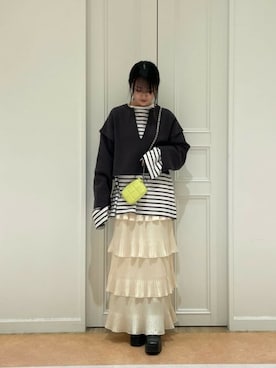 「ティアードスカート」｜ROSE BUD STAFFさん（レディース・151cm）の冬コーディネート
