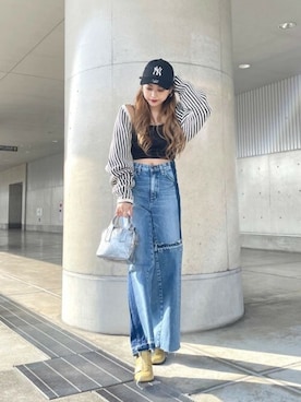 「アイテム（キャミソール、ブラック系）」を使った、ROSE BUD STAFFさん（レディース・154cm）の春コーディネート