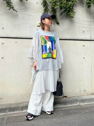 OKIRAKU×ROSE BUD ジョーゼット＆カットソーワンピース OKIRAKU（オキラク）の「(OKIRAKU×ROSE BUD)ジョーゼット