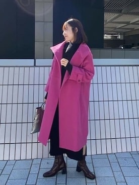 「アイテム（その他アウター、ピンク系）」を使った、ROSE BUD STAFFさん（レディース・160cm）の秋コーディネート