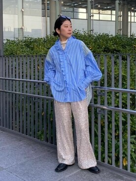 「アイテム（パンツ、シルバー系）」を使った、ROSE BUD STAFFさん（レディース・162cm）の冬コーディネート