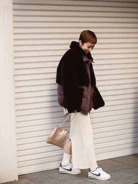 「アイテム（その他アウター、レッド系）」を使った、ROSE BUD STAFFさん（レディース・159cm）の冬コーディネート