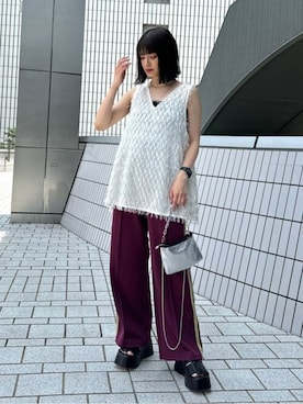 「ROSE BUD（ローズバッド）のアイテム（アクセサリー）」を使った、ROSE BUD STAFFさん（レディース・162cm）の夏コーディネート