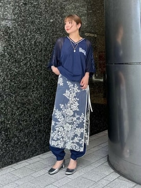 「piu comoda（ピュコモダ）のアイテム」を使った、ROSE BUD STAFFさん（レディース・163cm）の夏コーディネート