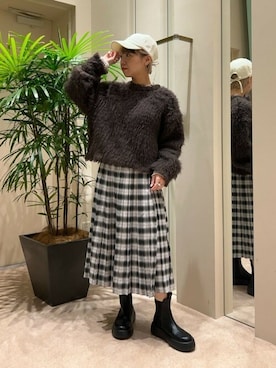 「ROSE BUD（ローズバッド）のアイテム（キャップ）」を使った、ROSE BUD STAFFさん（レディース・154cm）の秋コーディネート