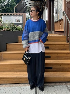 「サテンパンツ」｜「アイテム（ブーツ）」を使った、ROSE BUD STAFFさん（レディース・151cm）の秋コーディネート