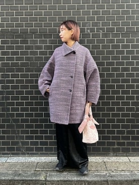 「アイテム（その他アウター、パープル系）」を使った、ROSE BUD STAFFさん（レディース・157cm）の冬コーディネート
