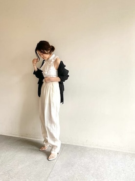 長谷川京子さんコラボ】フリルアメスリブラウスを使った人気 