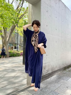 「Whim Gazette（ウィムガゼット）のアイテム（シャツワンピース）」を使った、wg_sato(Whim Gazette AOYAMA)さん（レディース・156cm）の春コーディネート