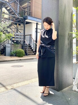ドライストレッチ2WAYブラウスを使った人気ファッションコーディネート 