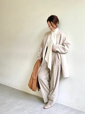 「ボウタイ」｜「アイテム（ピーコート）」を使った、wg_sato(Whim Gazette AOYAMA)さん（レディース・156cm）の秋コーディネート