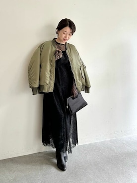 「Whim Gazette（ウィムガゼット）のアイテム（MA-1）」を使った、wg_sato(Whim Gazette AOYAMA)さん（レディース・156cm）の秋コーディネート