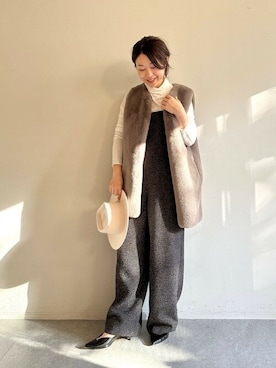 「ジレ」｜「アイテム（サロペット/オーバーオール）」を使った、wg_sato(Whim Gazette AOYAMA)さん（レディース・156cm）の秋コーディネート