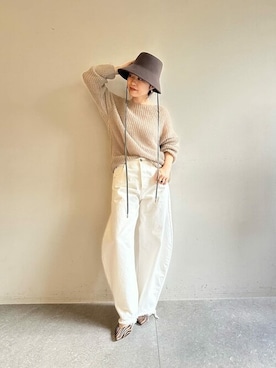 「フリンジデニム」｜「アイテム（アクセサリー）」を使った、wg_sato(Whim Gazette AOYAMA)さん（レディース・156cm）の秋コーディネート