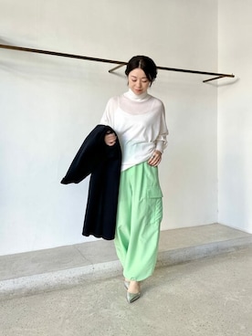 「Whim Gazette（ウィムガゼット）のアイテム（チェスターコート）」を使った、wg_sato(Whim Gazette AOYAMA)さん（レディース・156cm）の冬コーディネート