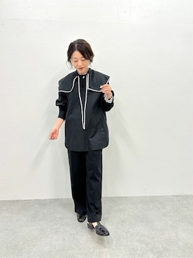 「Luca Grossi（ルーカグロッシ）のアイテム（サンダル）」を使った、wg_sato(Whim Gazette AOYAMA)さん（レディース・156cm）の春コーディネート