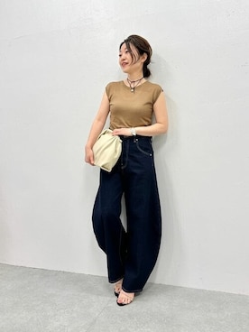 「ノースリーブニット」｜「アイテム（アクセサリー）」を使った、wg_sato(Whim Gazette AOYAMA)さん（レディース・156cm）の春コーディネート