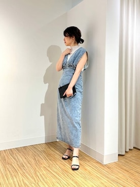 「Whim Gazette（ウィムガゼット）のアイテム（ジャンパースカート）」を使った、wg_sato(Whim Gazette AOYAMA)さん（レディース・156cm）の夏コーディネート