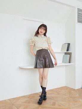 「MAJESTIC LEGON（マジェスティックレゴン）のミルフィーユフリルスリーブシャツ（シャツ/ブラウス、ホワイト系）」を使った、ののかさん（メンズ・163cm）の夏コーディネート