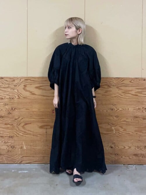 LB.03／ネックギャザーレース刺繍ワンピース | ナノユニバース