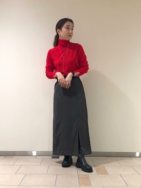 「ナロースカート」｜NANO universeさん（レディース・162cm）の冬コーディネート