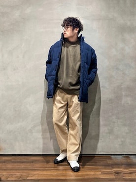 「アースカラー」｜「アイテム（ブルゾン）」を使った、NANO universeさん（メンズ・177cm）の冬コーディネート