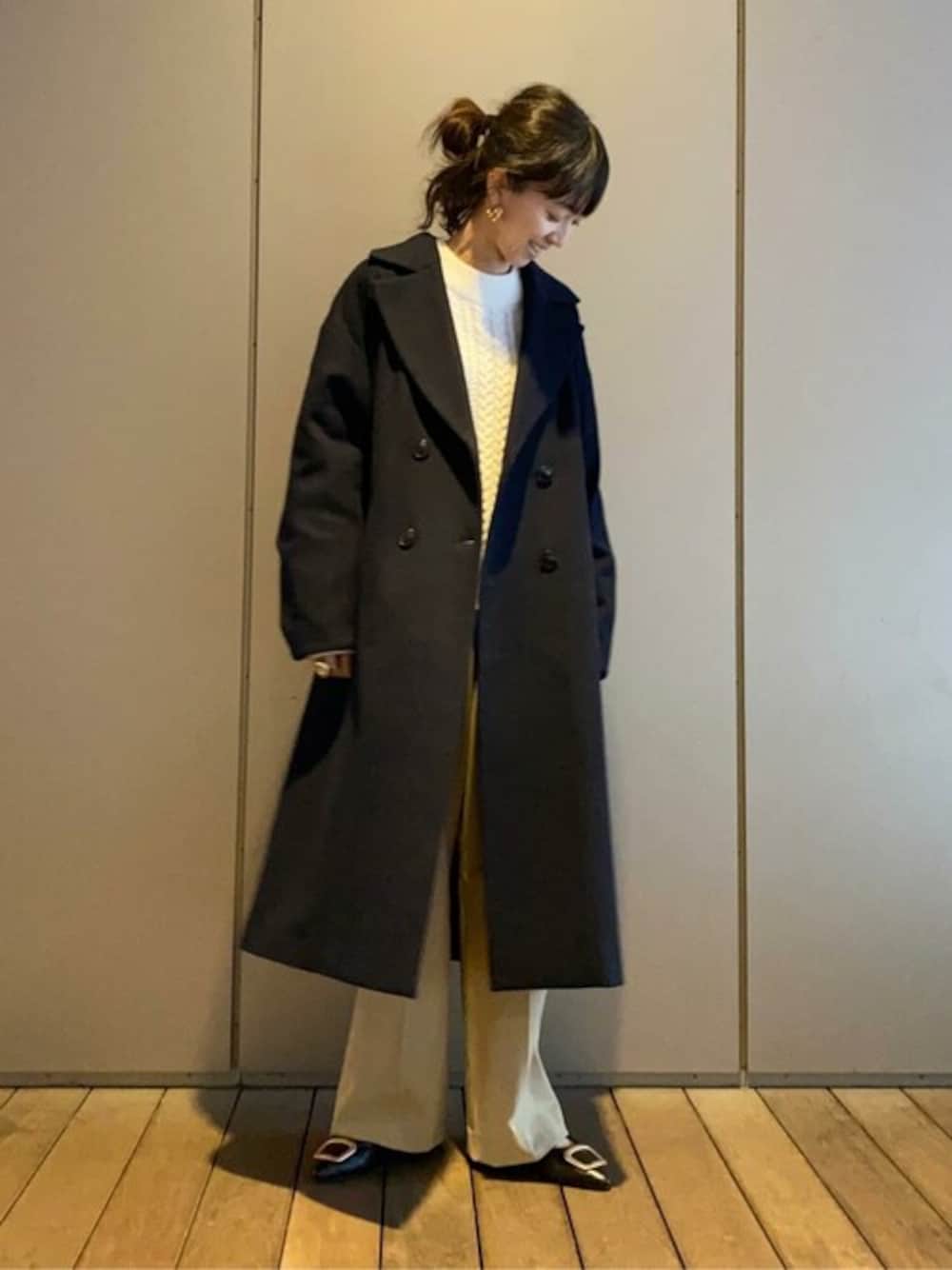 LB.03/ウールビーバーダブルボタンコートを使った人気ファッション