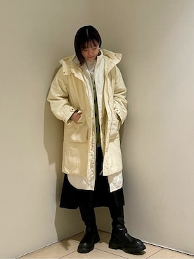 「NANO universe（ナノユニバース）のアイテム（ナイロンジャケット）」を使った、NANO universeさん（レディース・160cm）の冬コーディネート