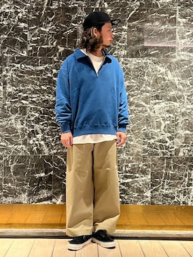 「nano・universe」｜「アイテム（スウェット）」を使った、NANO universeさん（メンズ・170cm）の冬コーディネート