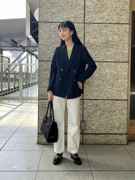 「nano・universe」｜「アイテム（アクセサリー）」を使った、NANO universeさん（レディース・166cm）の冬コーディネート