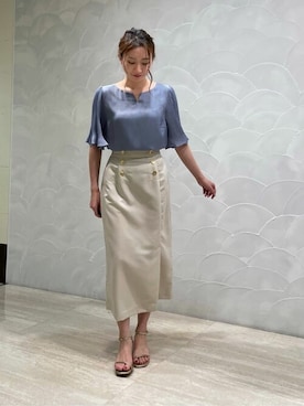 「アイテム（サンダル、ゴールド系）」を使った、NANO universeさん（レディース・155cm）の春コーディネート