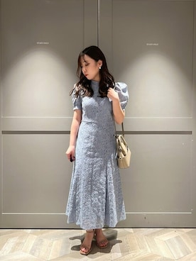 「アイテム（ワンピース、ブルー系）」を使った、NANO universeさん（レディース・152cm）の春コーディネート