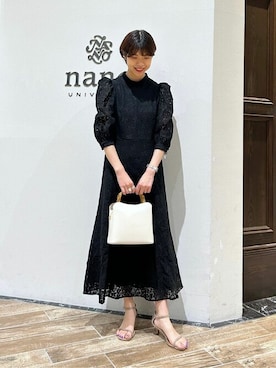「NANO universe（ナノユニバース）のアイテム（ショルダーバッグ）」を使った、NANO universeさん（レディース・159cm）の春コーディネート